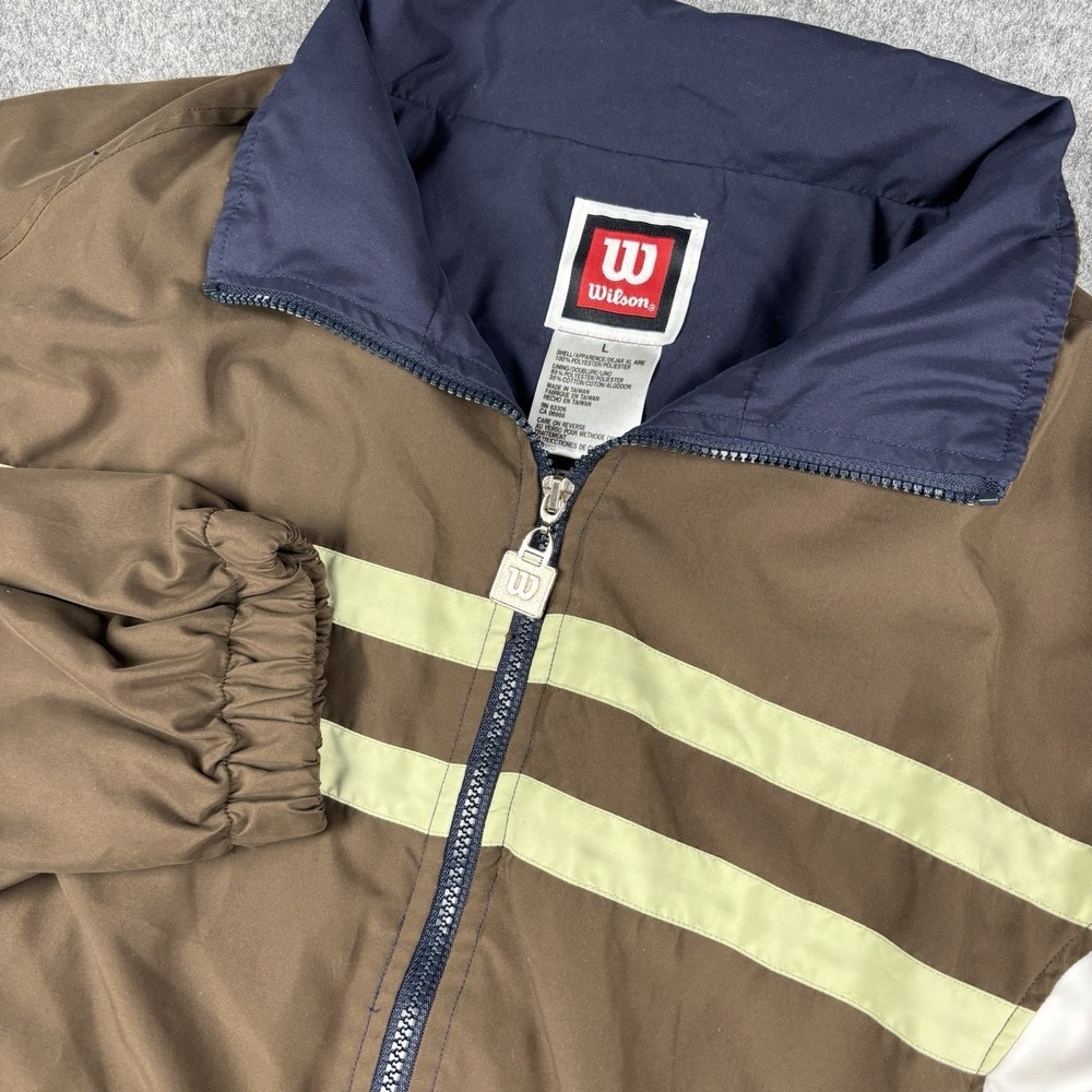 Vintage Wilson Windbreaker Jacket Mens Large Colorblock Full Zip 90s Taiwan Made